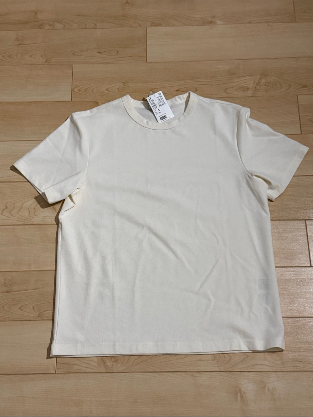 H&M Off-White Crew Neck Short Sleeve Tee
